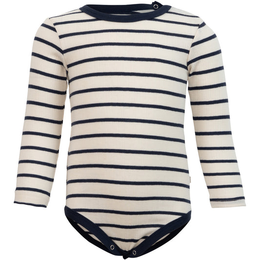 minimalisma Ninja - Baby organic cotton long sleeve bodysuit Body Sailor with Dark Blue