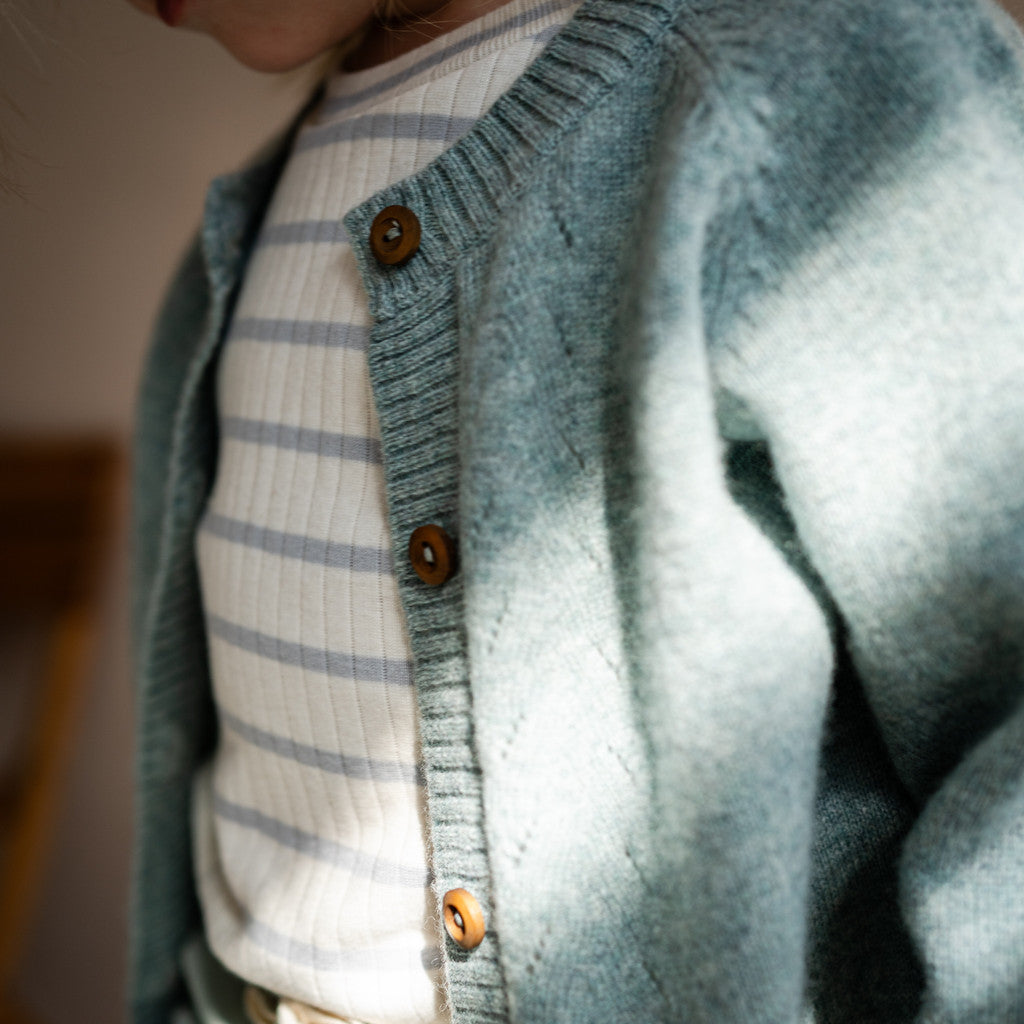 minimalisma Nirvana - Baby organic cotton t-shirt Blouse for babies Powder Blue Stripes