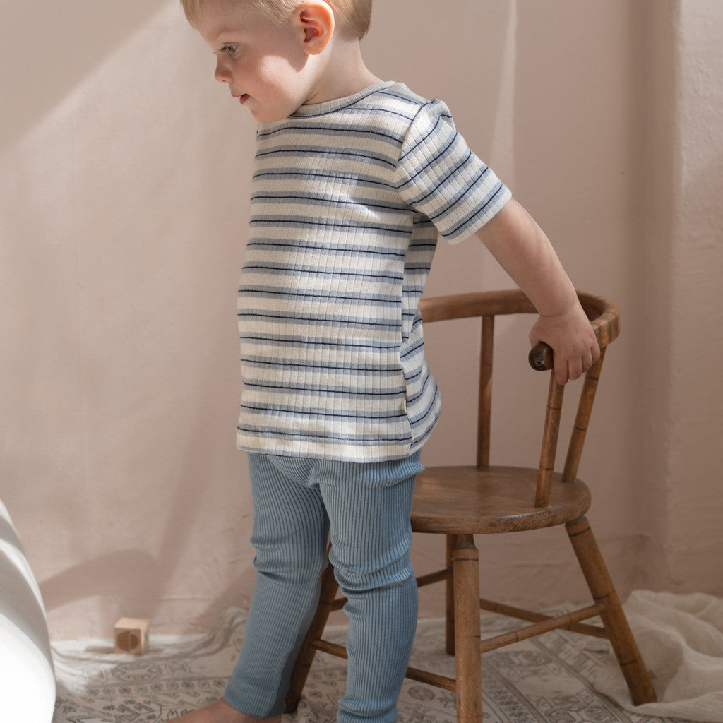 minimalisma Nirvana - Children's organic cotton t-shirt Blouse for kids Ocean Stripes