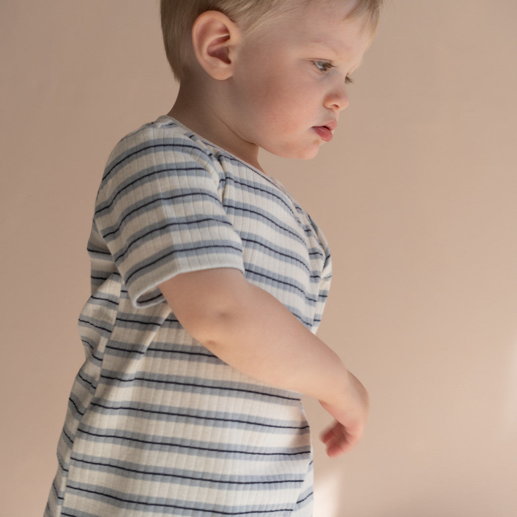 minimalisma Nirvana - Children's organic cotton t-shirt Blouse for kids Ocean Stripes