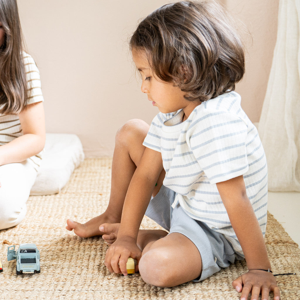 minimalisma Nirvana 2-5Y Blouse for kids Powder Blue Stripes