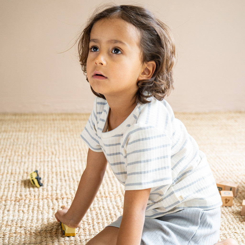 minimalisma Nirvana 6-10Y Blouse for kids Powder Blue Stripes