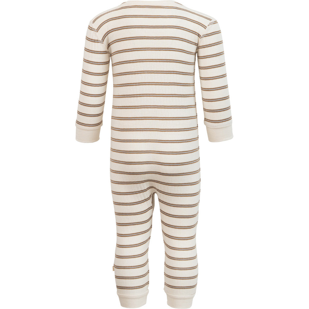 minimalisma Noori - Baby organic cotton pyjamas Jumpsuit Powder Lark Stripes