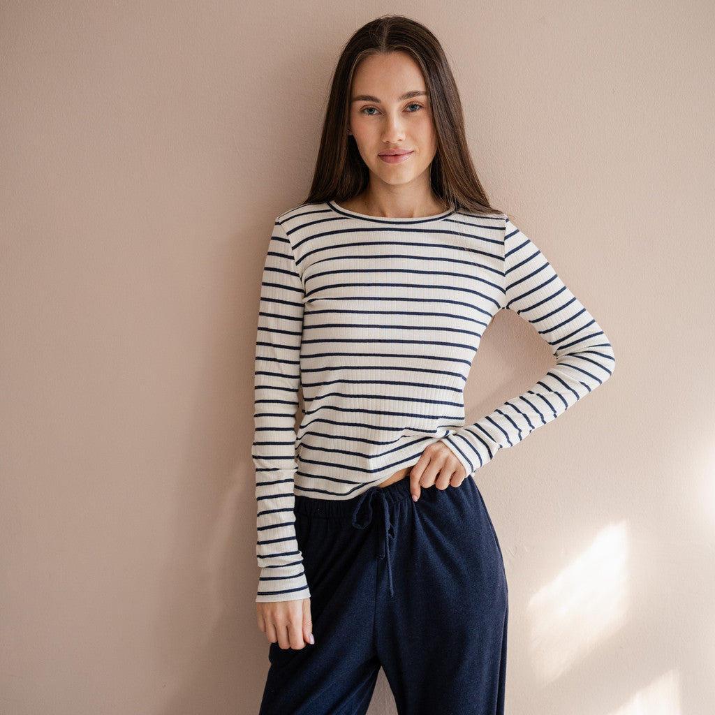 minimalisma Nova - Women's organic cotton long sleeve top Blouse for women Sailor