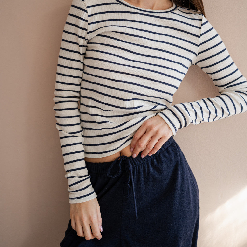minimalisma Nova - Women's organic cotton long sleeve top Blouse for women Sailor