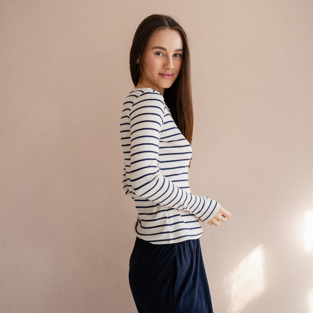 minimalisma Nova - Women's organic cotton long sleeve top Blouse for women Sailor