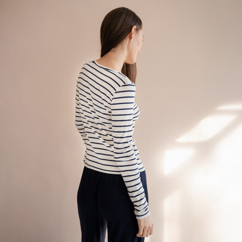 minimalisma Nova - Women's organic cotton long sleeve top Blouse for women Sailor