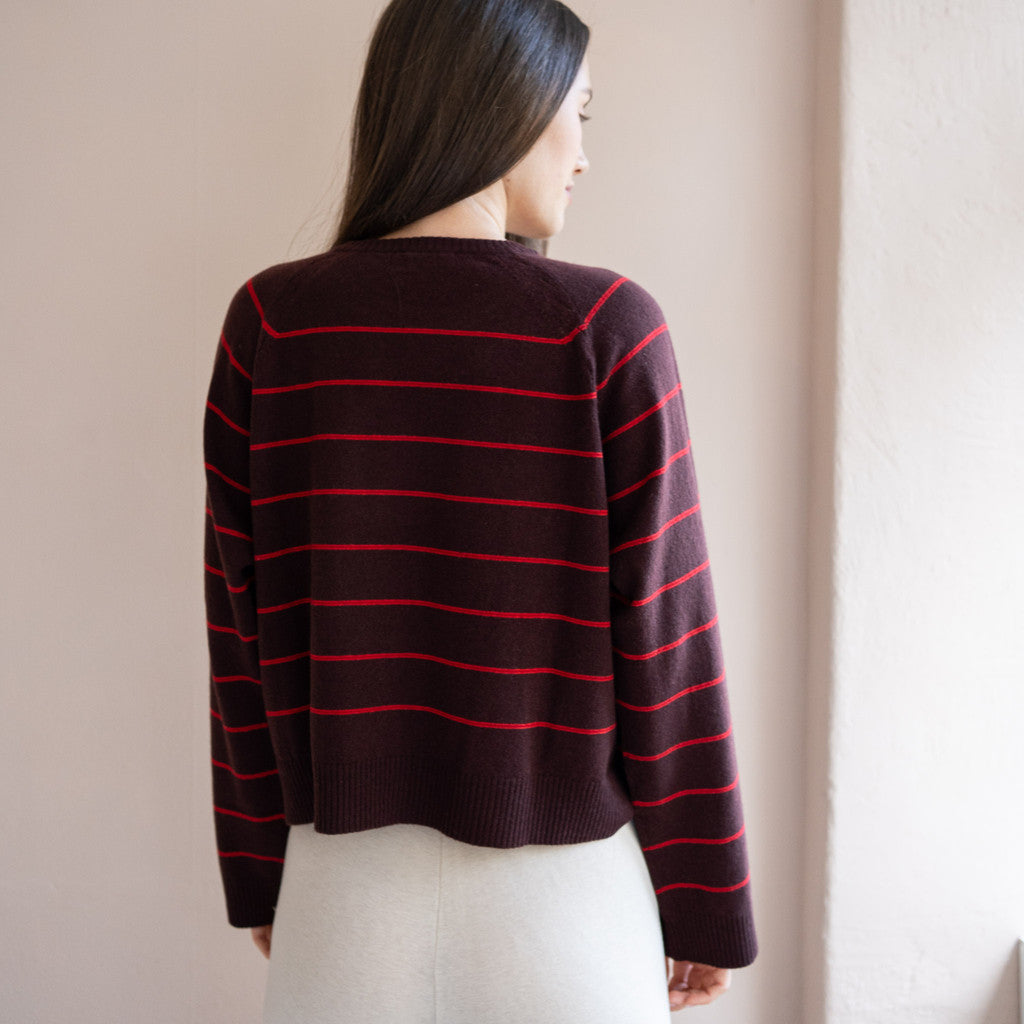 minimalisma Opal Blouse for women Chestnut Stripes