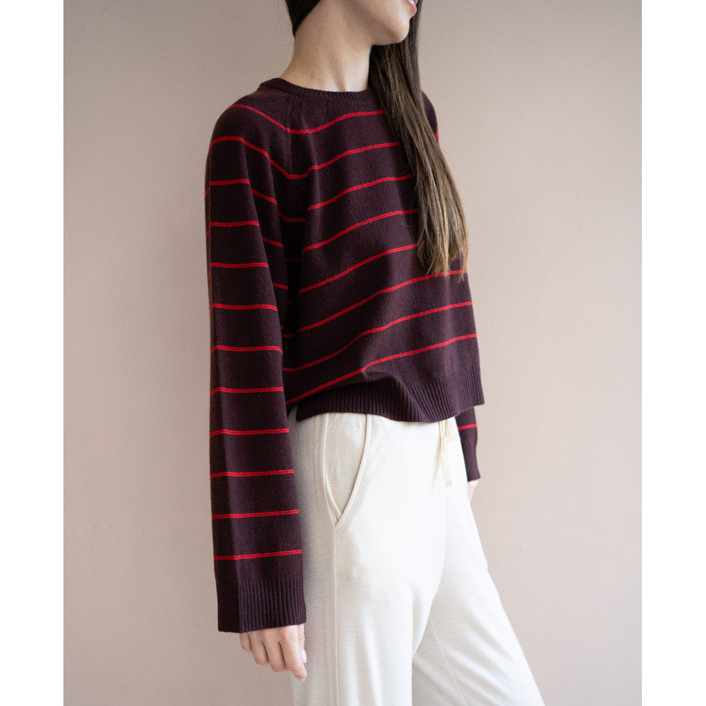 minimalisma Opal Blouse for women Chestnut Stripes
