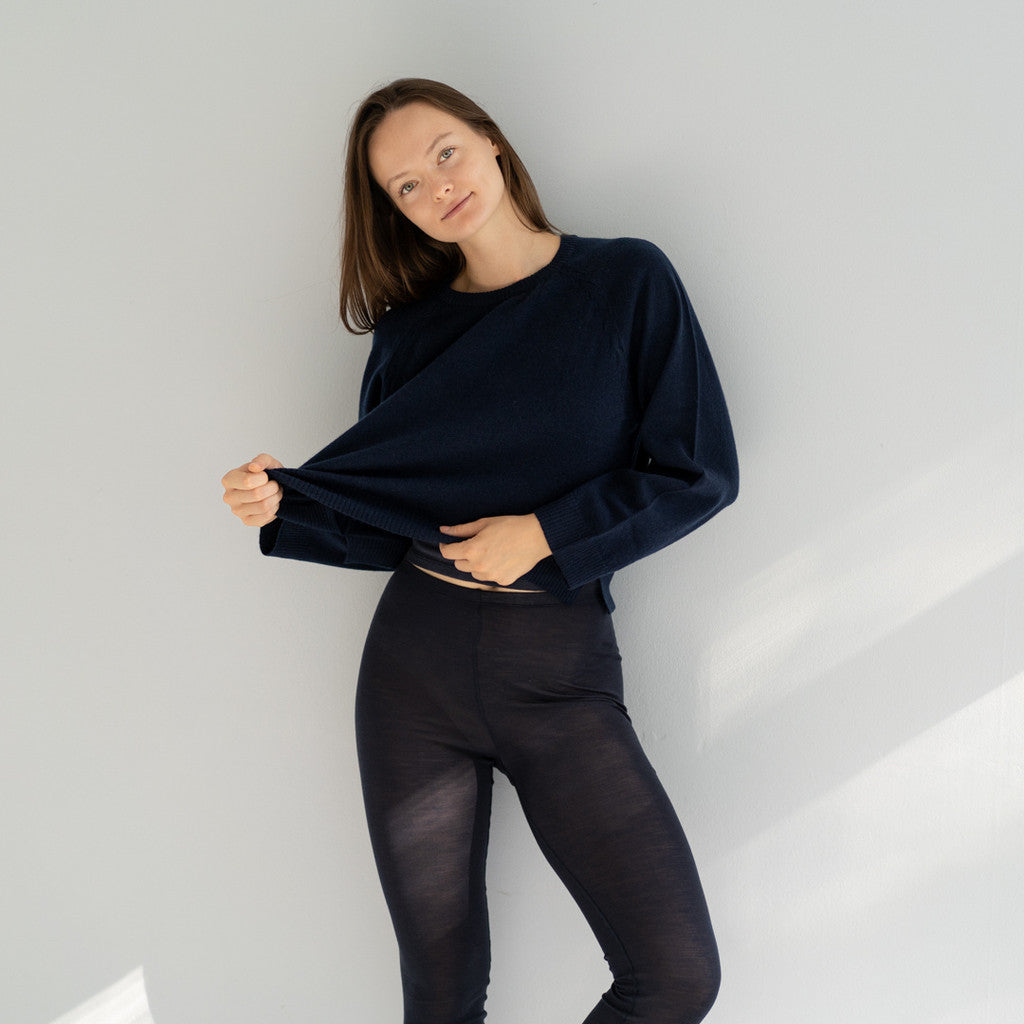 minimalisma Opal - Womens cashmere sweater Blouse for women Navy