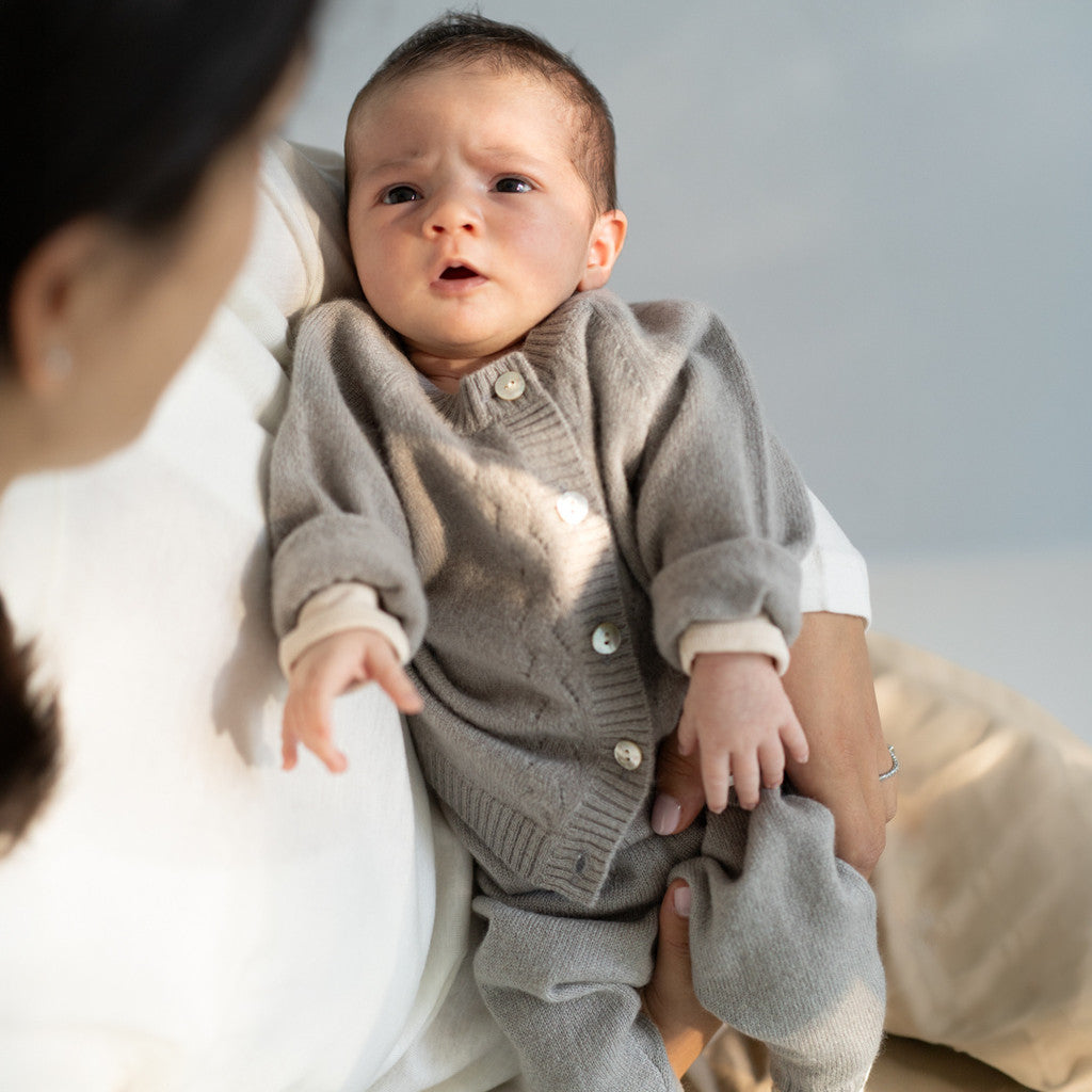 minimalisma Orla - Baby cashmere two-piece set Blouse for babies Barnwood