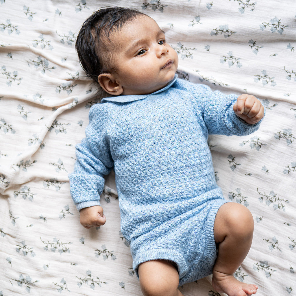 minimalisma Ovie silk-cashmere blouse for babies with peter pan collar Blouse for babies Sky