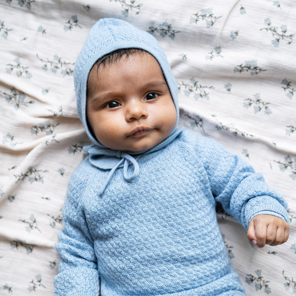 minimalisma Ovie silk-cashmere blouse for babies with peter pan collar Blouse for babies Sky