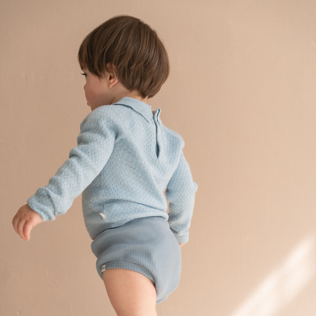 minimalisma Ovie silk-cashmere blouse for babies with peter pan collar Blouse for babies Sky