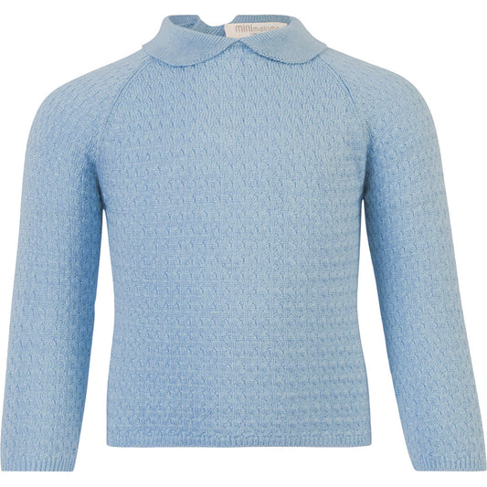 minimalisma Ovie silk-cashmere blouse for babies with peter pan collar Blouse for babies Sky