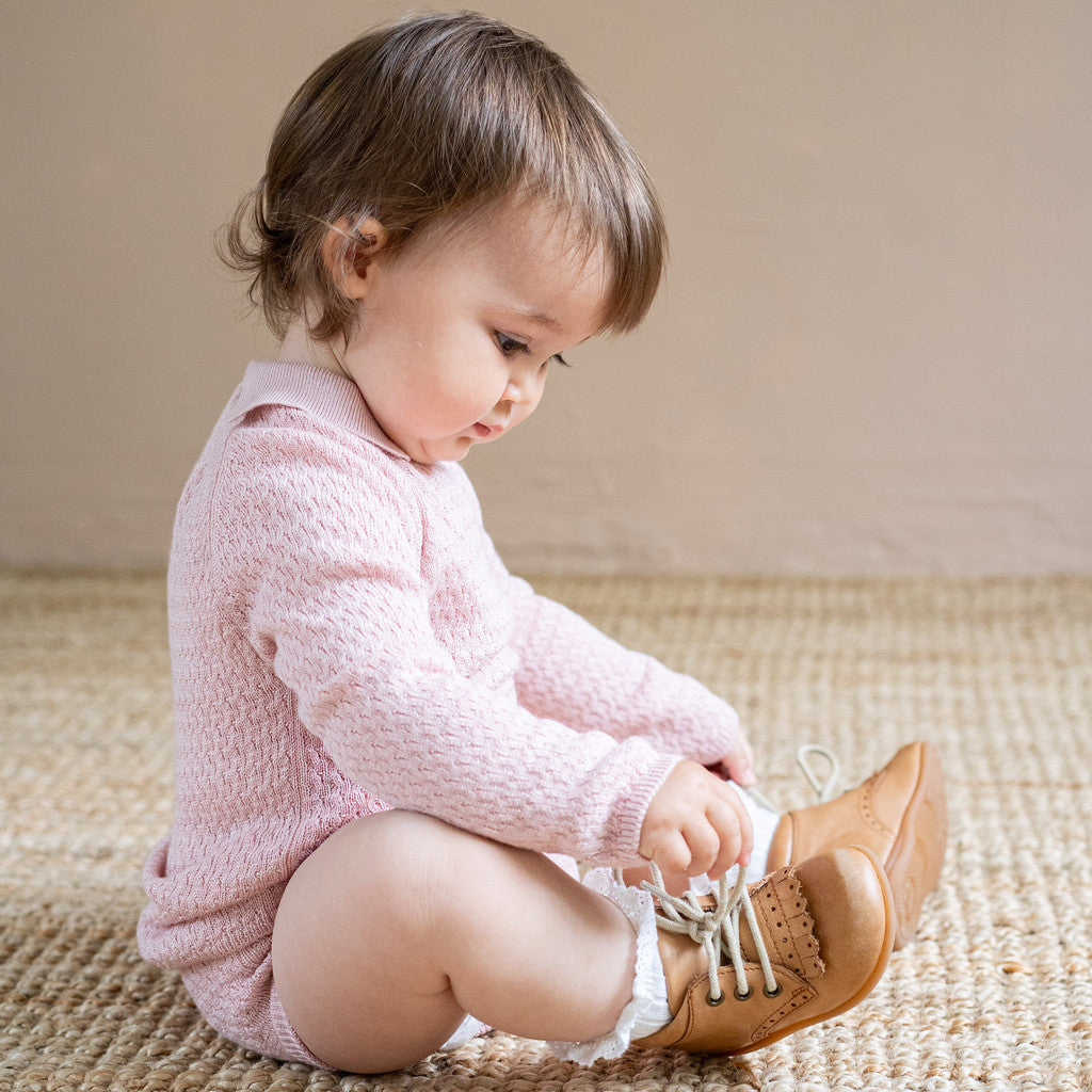 minimalisma Ovie silk-cashmere blouse for babies with peter pan collar Blouse for babies Sweet Rose