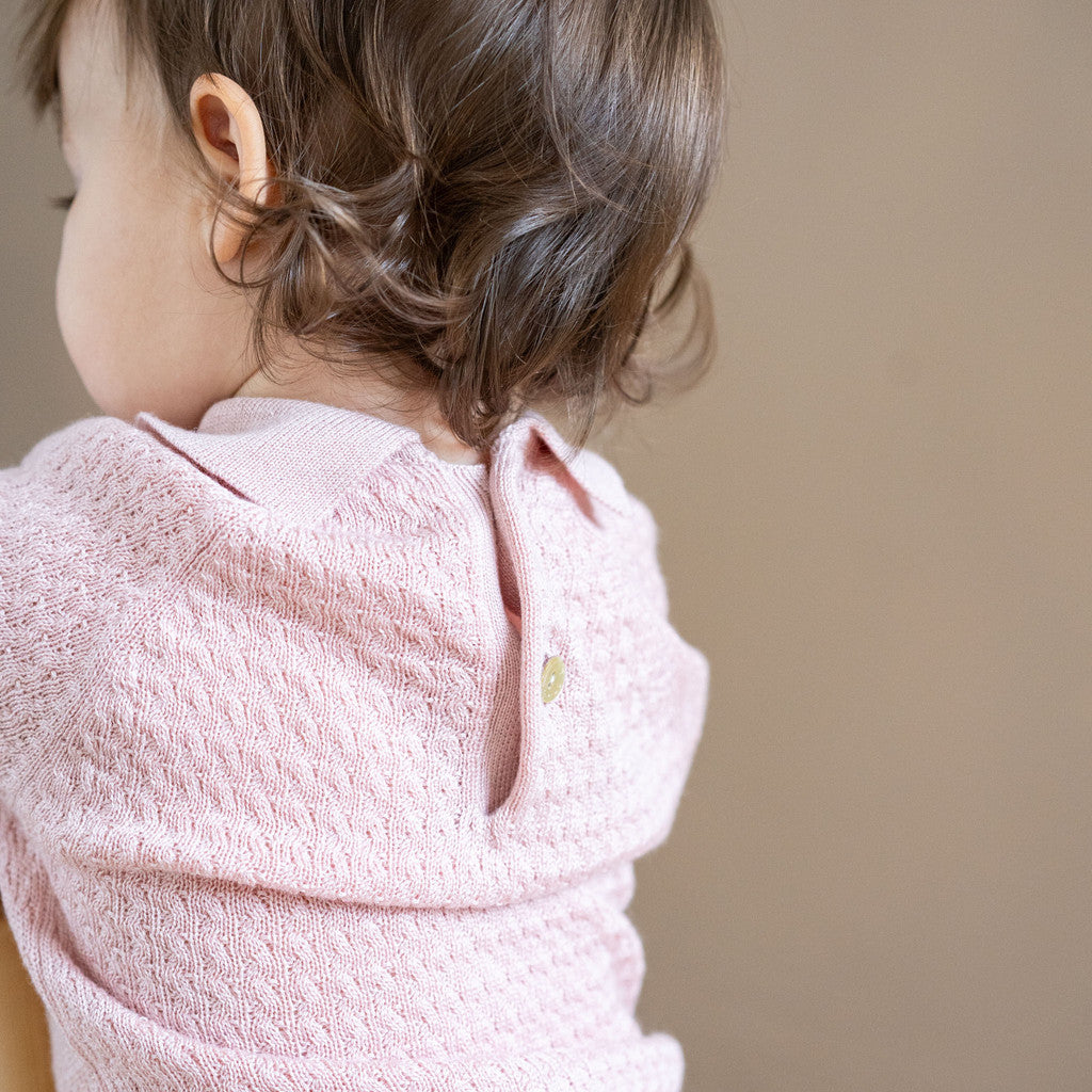 minimalisma Ovie silk-cashmere blouse for babies with peter pan collar Blouse for babies Sweet Rose