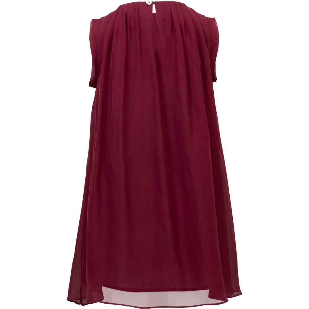 minimalisma Pretty - Children's silk sleeveless midi dress Dress Burgundy