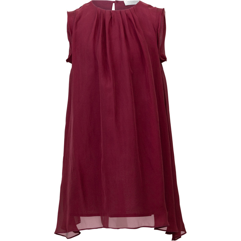 minimalisma Pretty - Children's silk sleeveless midi dress Dress Burgundy