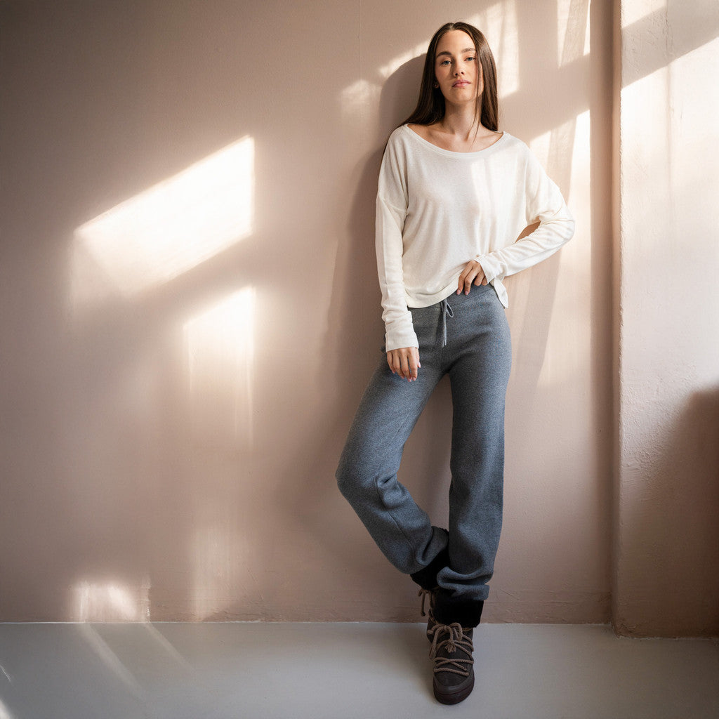 minimalisma Raven - Women's organic cotton track pants Leggings / pants for women Grey Melange
