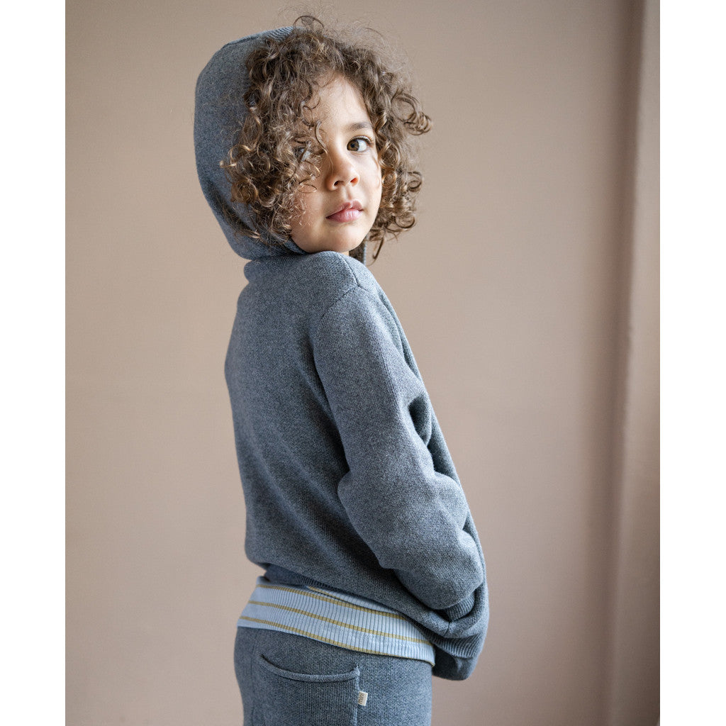 minimalisma Ray - Children's organic cotton zip hoodie Blouse for kids Grey Melange