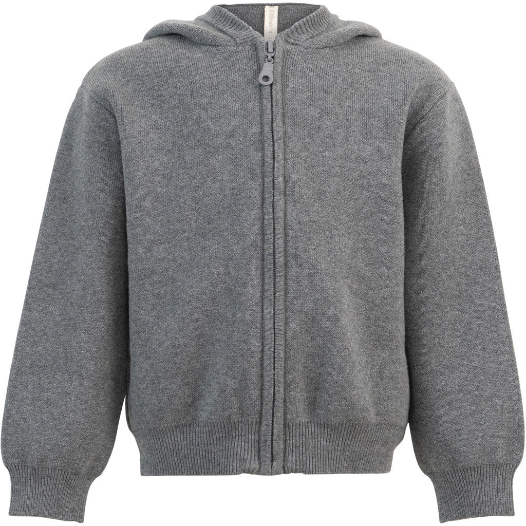 minimalisma Ray - Children's organic cotton zip hoodie Blouse for kids Grey Melange