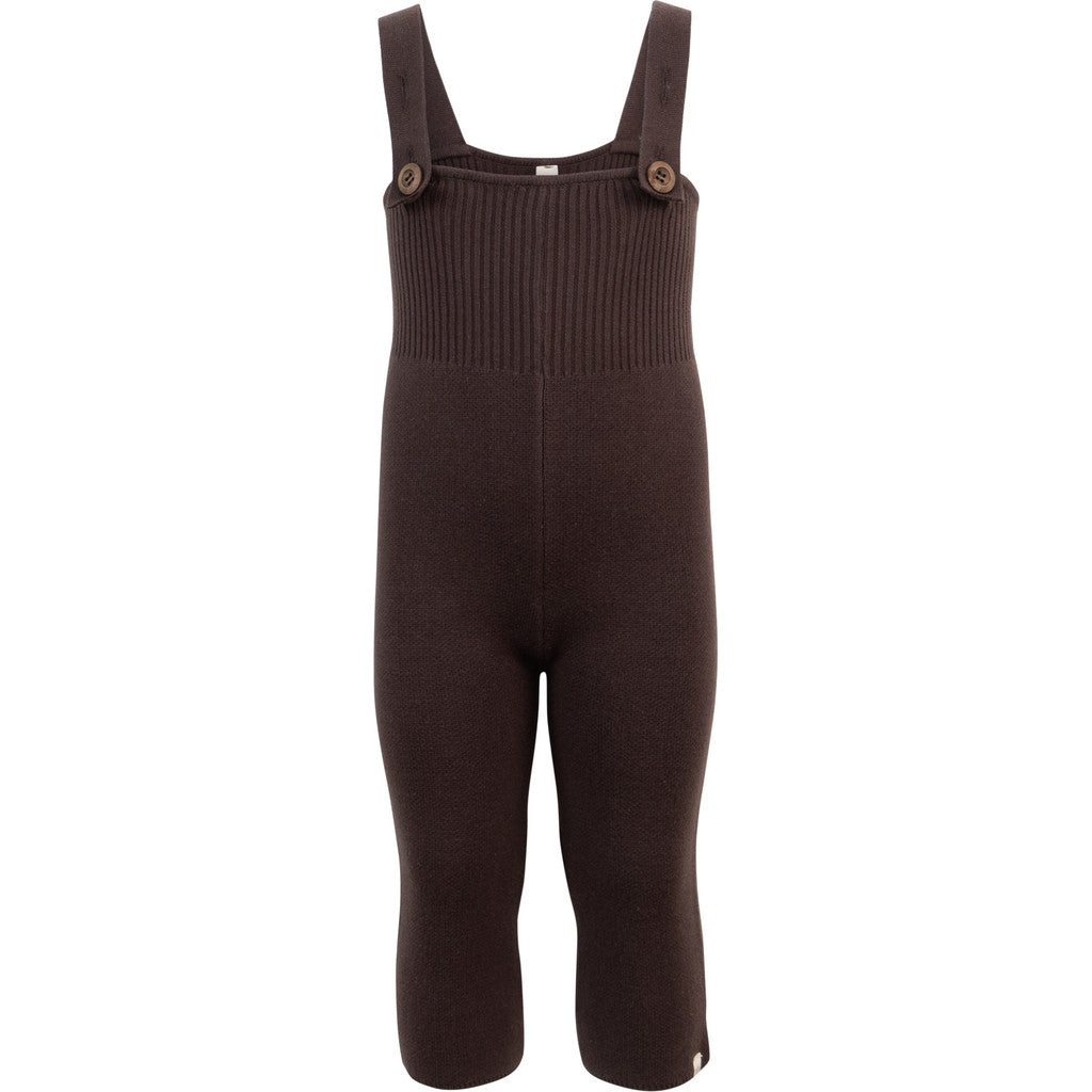 minimalisma Rebel - Baby organic cotton strap pants Leggings / pants for babies Dark Chocolate
