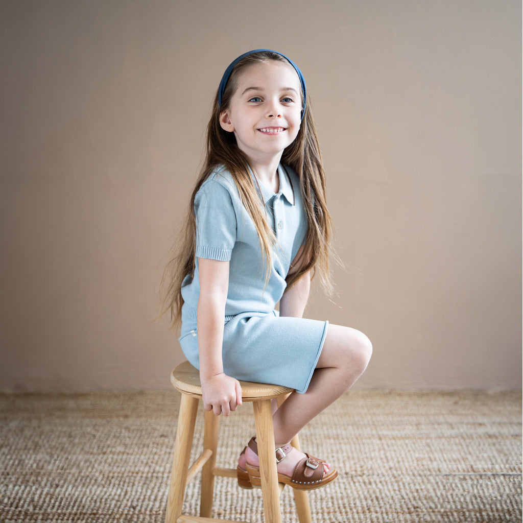 minimalisma Rembrandt - Children's organic cotton polo t-shirt Blouse for babies and kids Seafoam