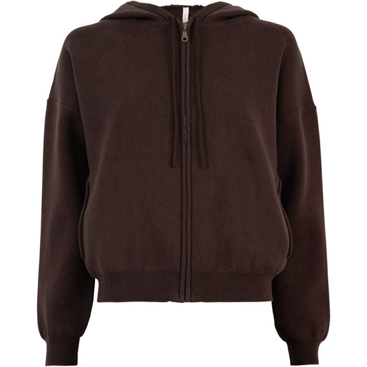 minimalisma Robin - Women's organic cotton hoodie Blouse for women Dark Chocolate