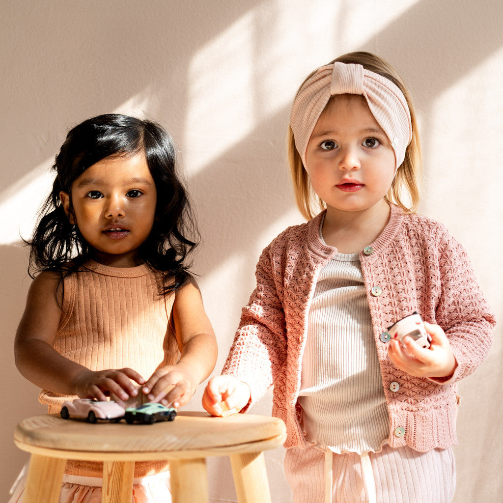 minimalisma Romantic - Children's organic cotton open-knit cardigan Blouse for kids Tulip