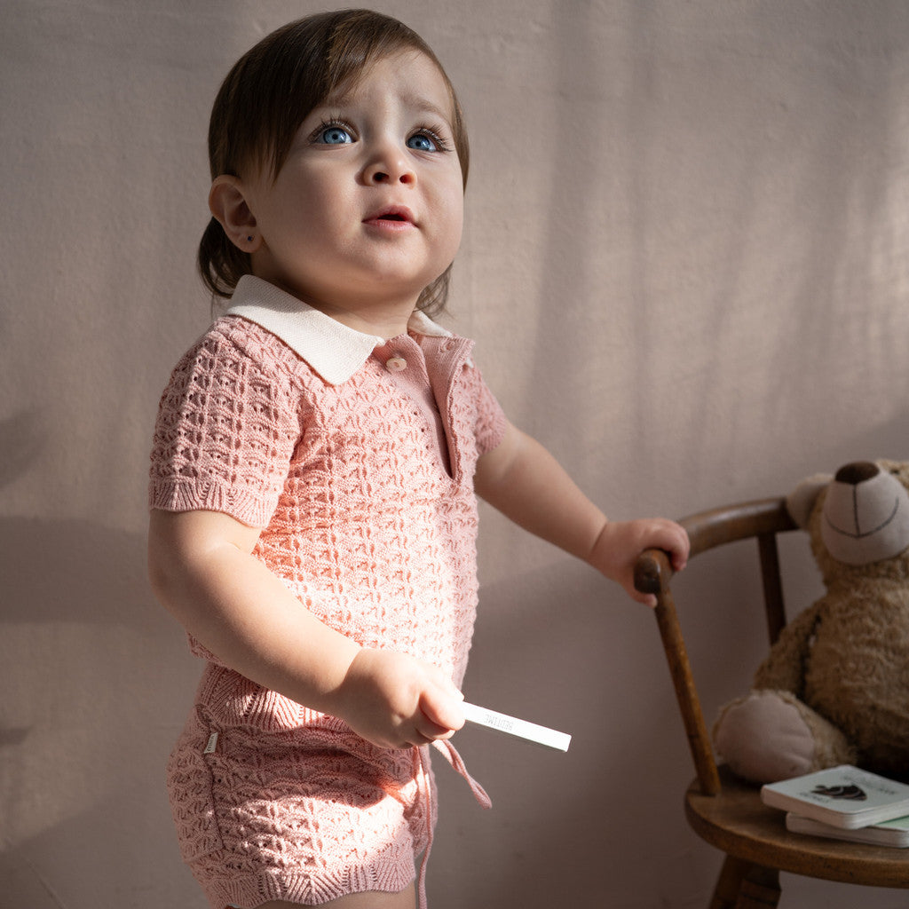 minimalisma Rosendal - Children's organic cotton polo Blouse for babies and kids Tulip