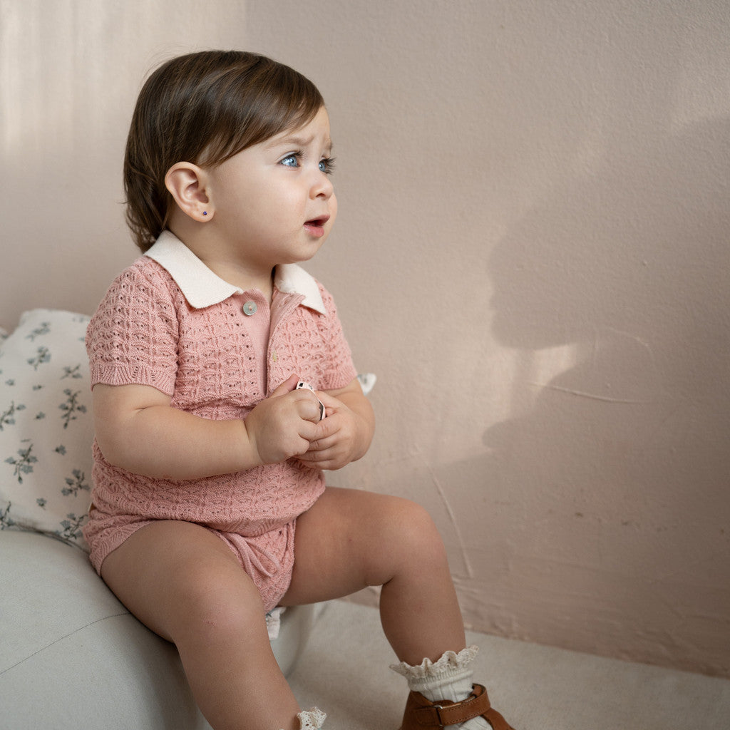minimalisma Rosendal - Children's organic cotton polo Blouse for babies and kids Tulip
