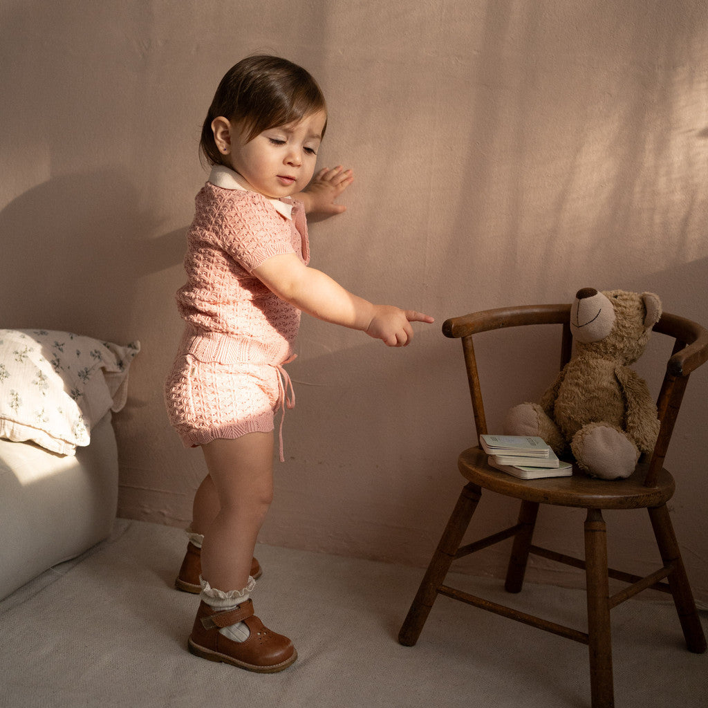 minimalisma Rosendal - Children's organic cotton polo Blouse for babies and kids Tulip