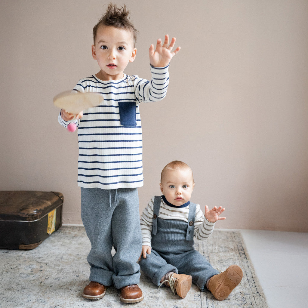 minimalisma Run - Children's organic cotton pants Leggings / pants for kids Grey Melange
