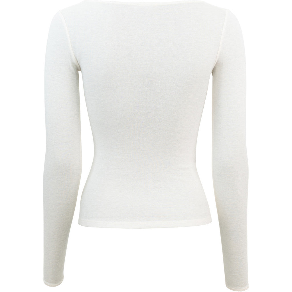 minimalisma Tale - Women's silk/wool long sleeve top Blouse for women White
