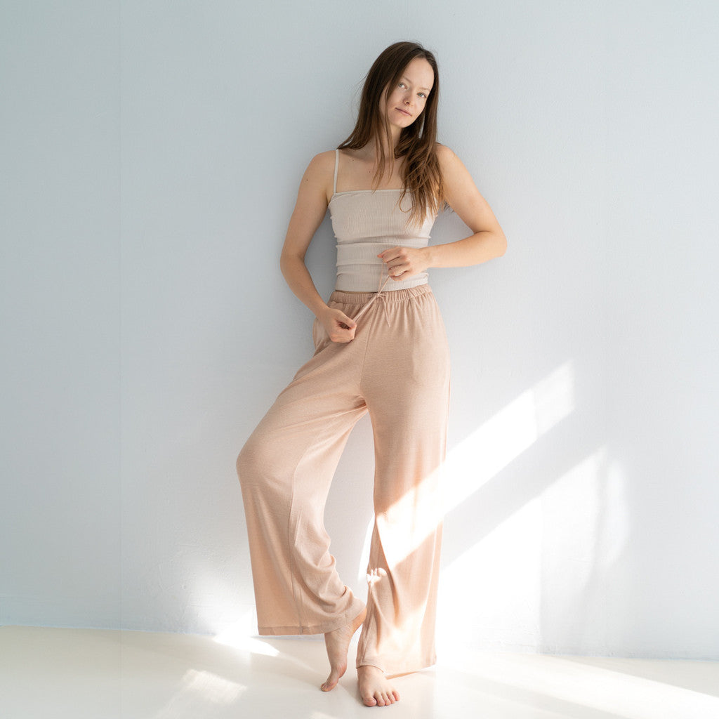 minimalisma Tanturi - Women's silk/wool pants Leggings / pants for women Rose Blush