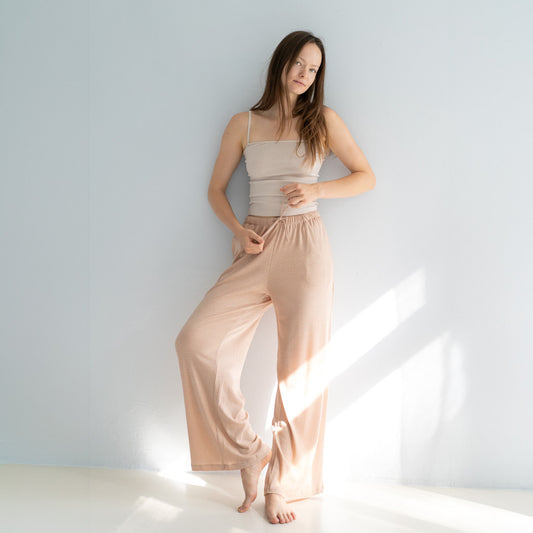 minimalisma Tanturi - Women's silk/wool pants Leggings / pants for women Rose Blush
