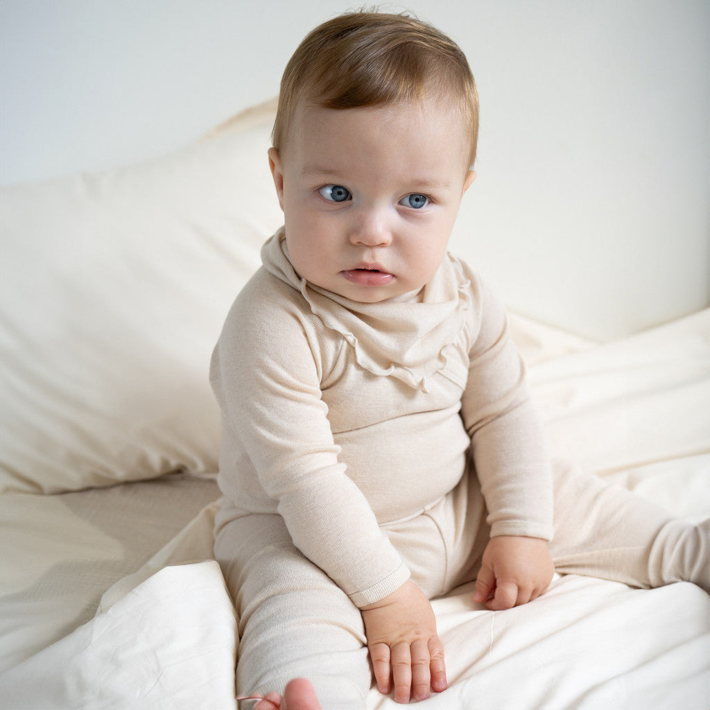 minimalisma Teddy - Babies wool/silk scarf Bib / Hairband / Acc Buttercream