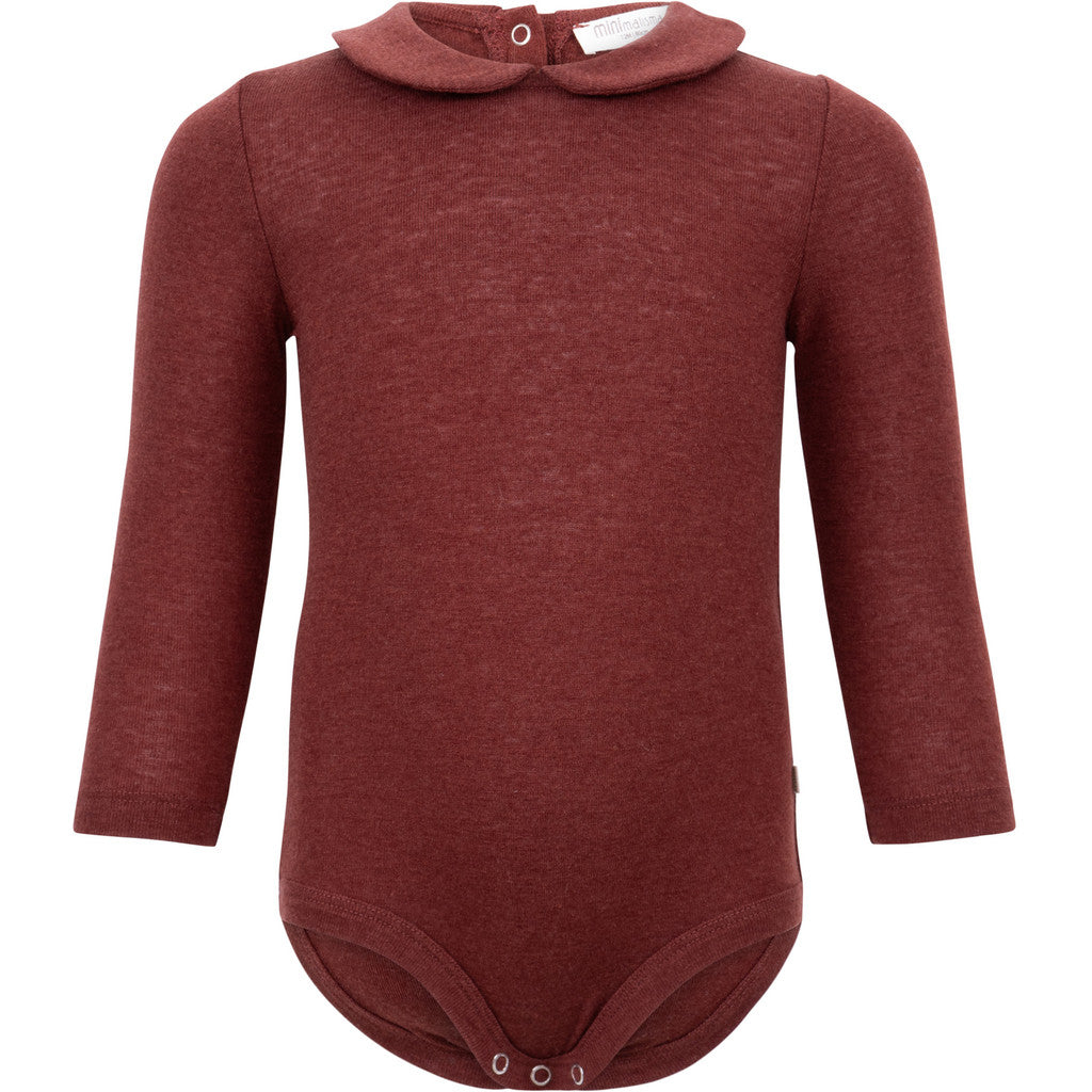 Tinker - wool silk long sleeve bodysuit with peter pan collar - Hibisc ...