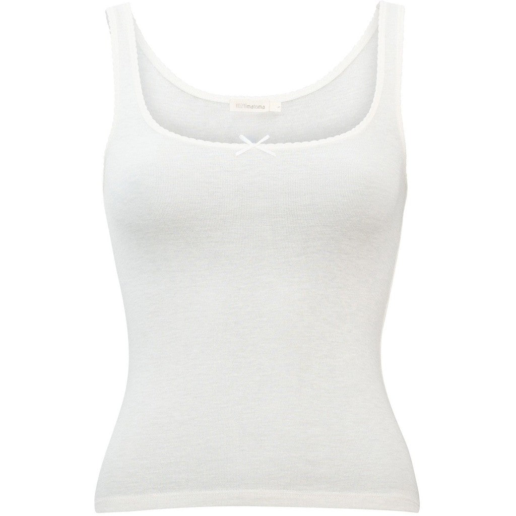 minimalisma Tira - Women's silk/wool tank top Blouse for women White