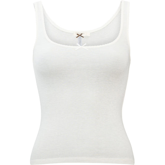 minimalisma Tira - Women's silk/wool tank top Blouse for women White