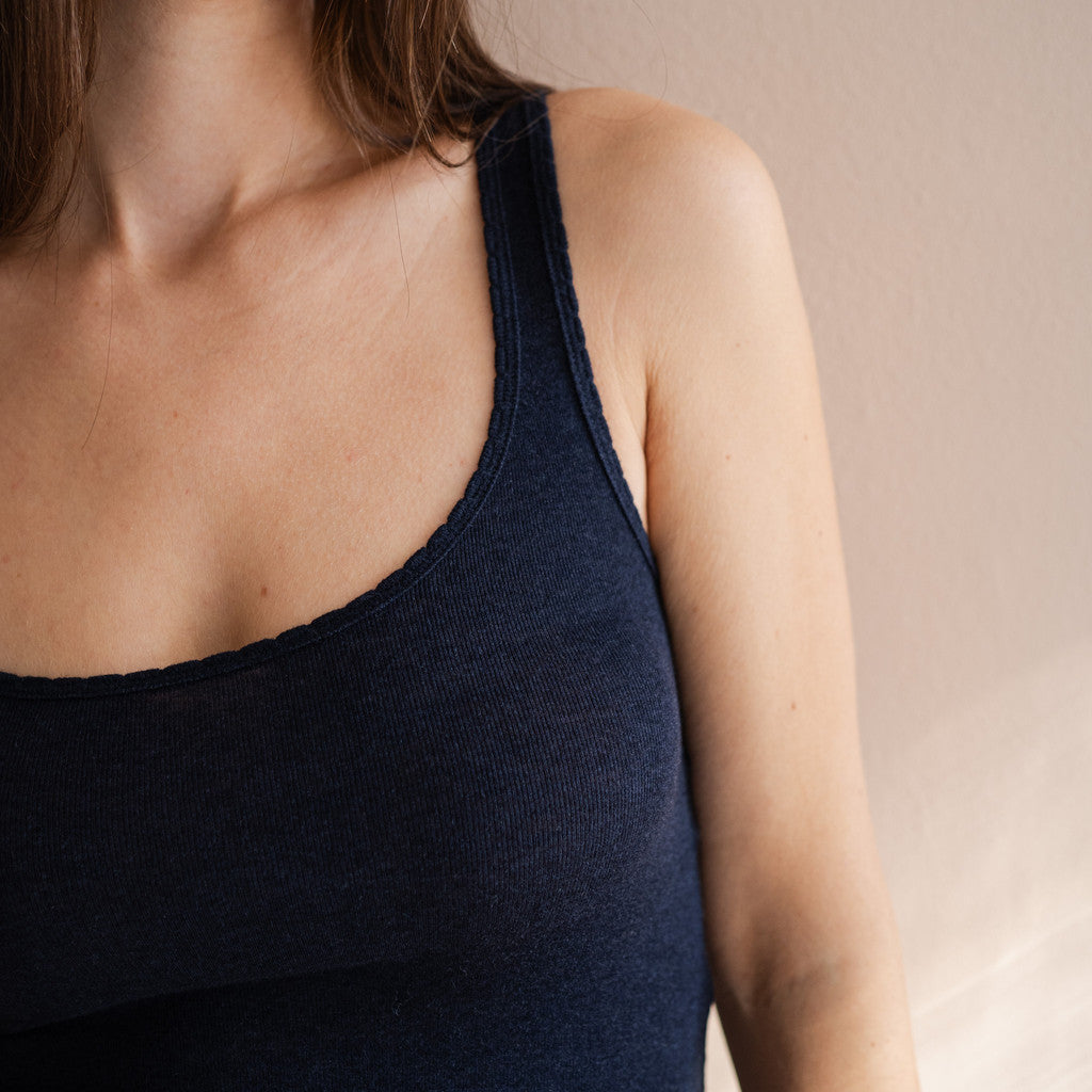 minimalisma Tonic - Women's silk/wool tank top Blouse for women Night