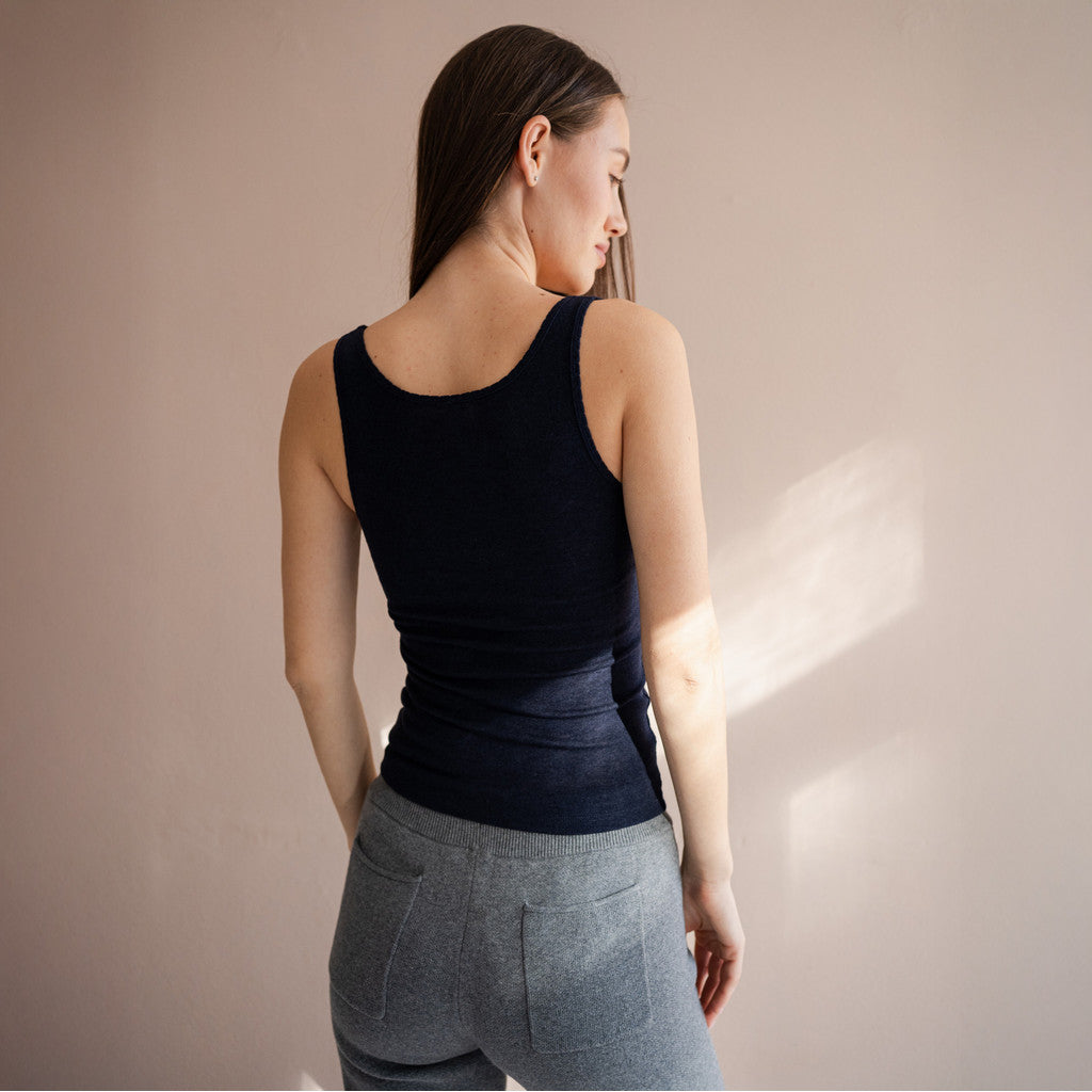 minimalisma Tonic - Women's silk/wool tank top Blouse for women Night