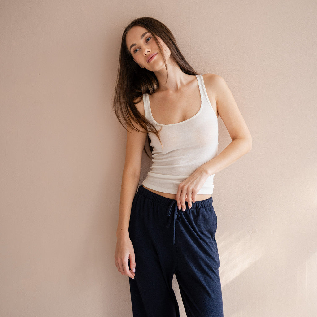 minimalisma Tonic - Women's silk/wool tank top Blouse for women White