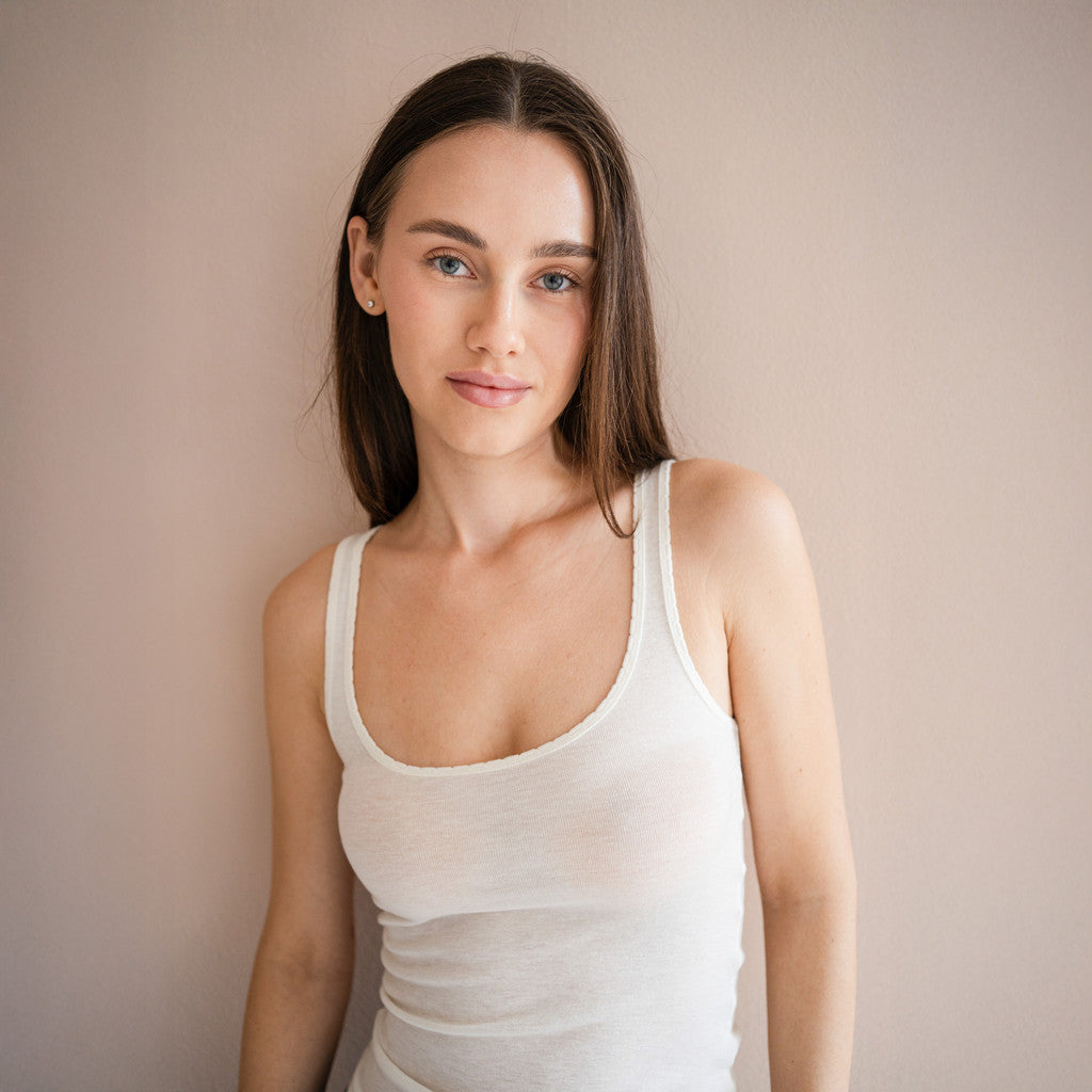 minimalisma Tonic - Women's silk/wool tank top Blouse for women White