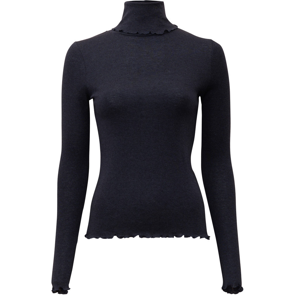 minimalisma Tora - Women's wool/silk loong sleeve turtleneck Blouse for women Night
