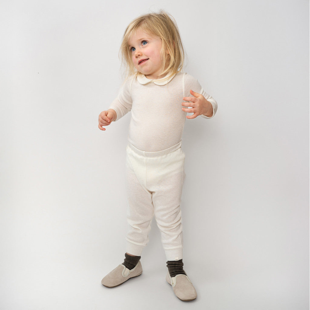 minimalisma Turbo - Baby wool/silk pants Leggings / pants for babies White