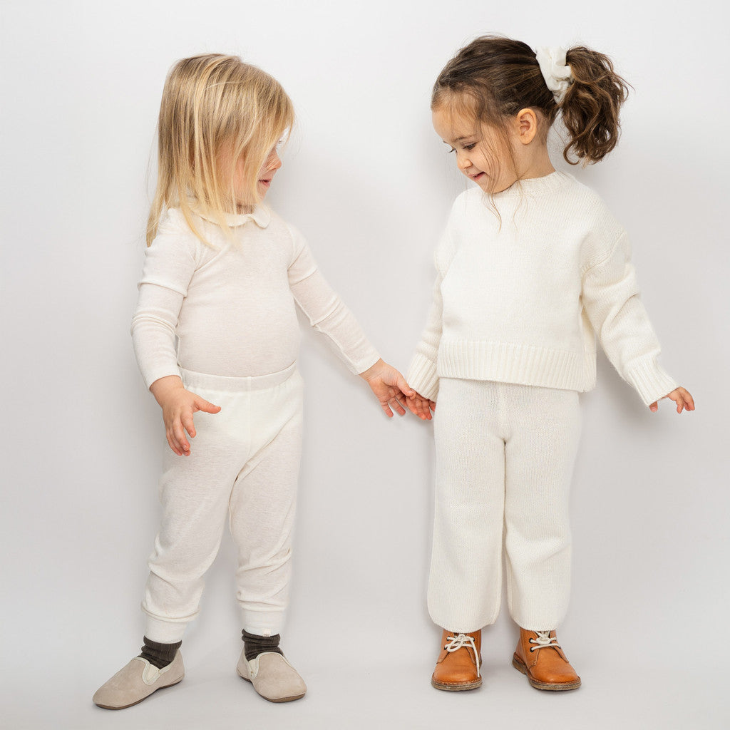 minimalisma Turbo - Baby wool/silk pants Leggings / pants for babies White