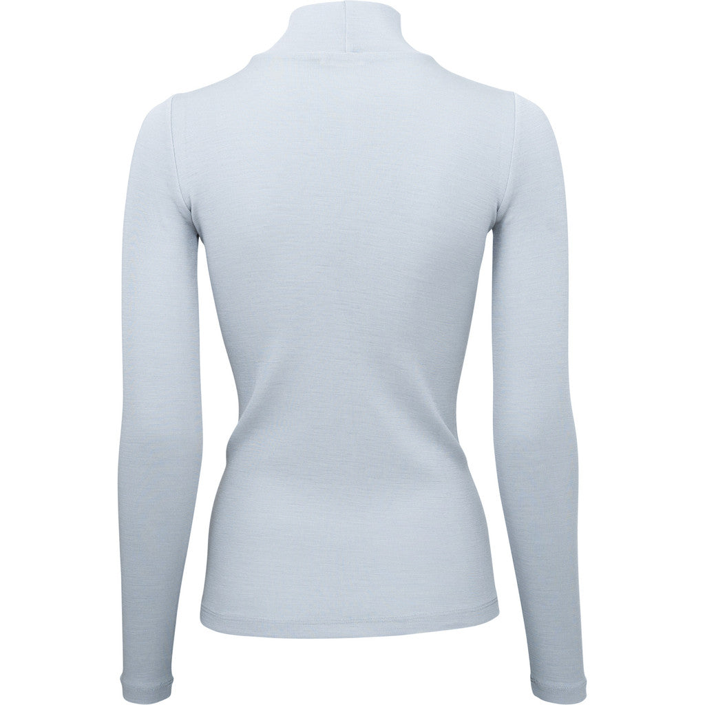minimalisma Vakrast - Women's wool long sleeve turtleneck Blouse for women Frost Blue