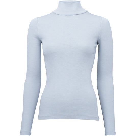 minimalisma Vakrast - Women's wool long sleeve turtleneck Blouse for women Frost Blue